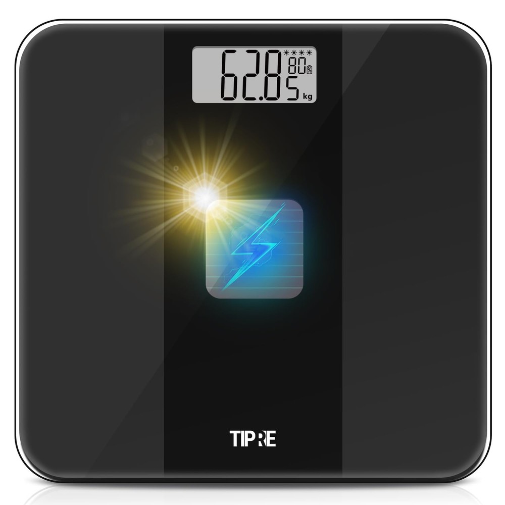 Solar Bathroom Scale - Digital Body Scale 0.1lb Accuracy 400lb/180kg No Battery
