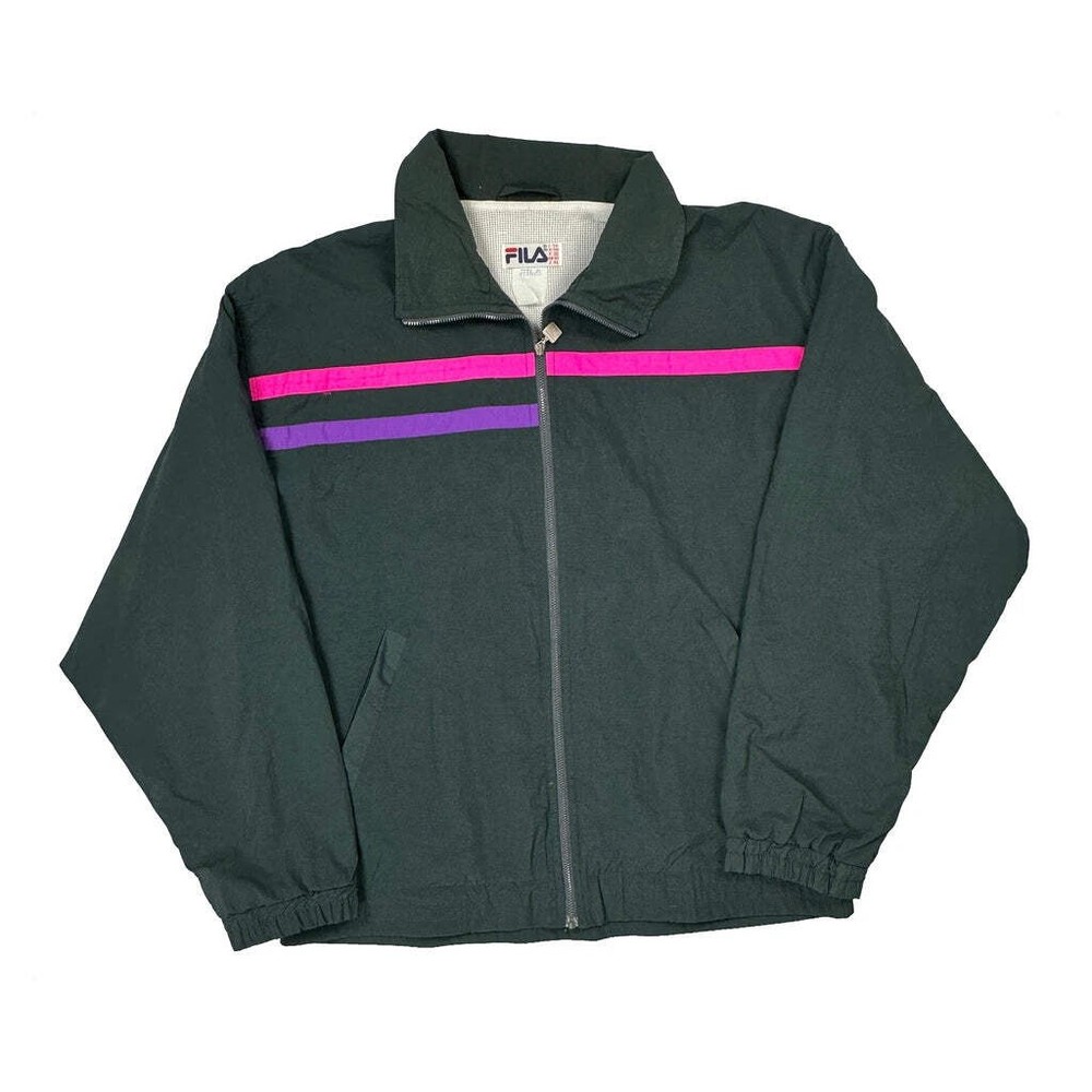 Fila Striped Windbreaker - XL Green Polyester