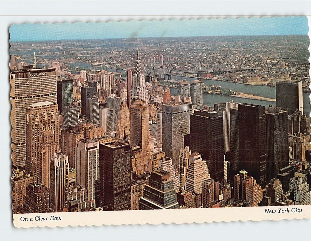 Postcard Aerial View NYC NY USA