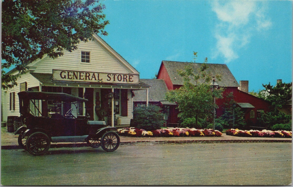 General Store and Restaurant in Old Car Towne of Smithville, New Jersey Postcard