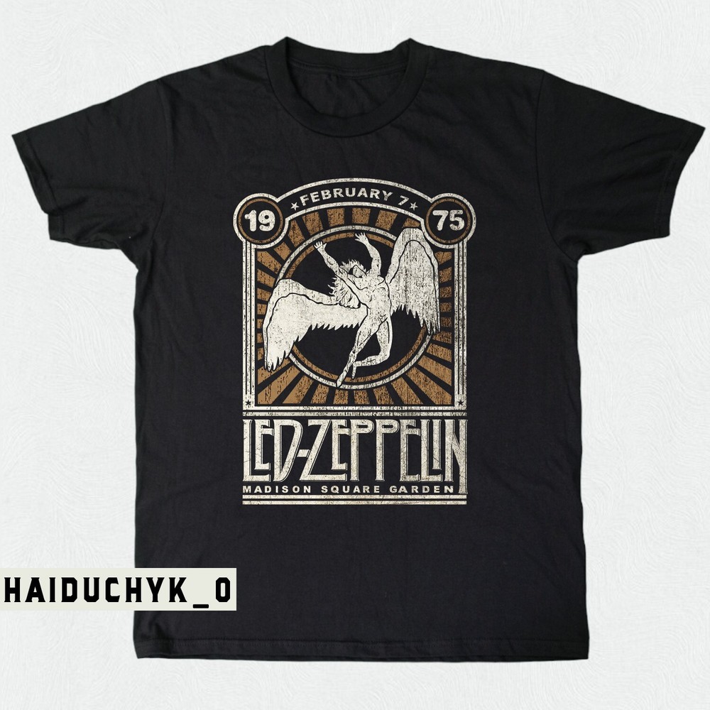 Led Zeppelin Tee Madison Square Garden Unisex Black T-shirt Size S-5XL