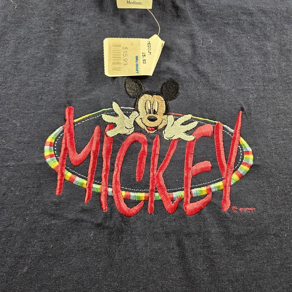Vintage Mickey Unlimited Shirt Mens Medium Embroidered Disney Cartoon 90s Tee