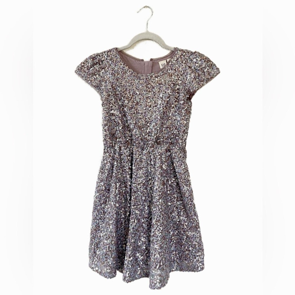 Gap Kids Mauve Sequin Fit & Flare Dress
