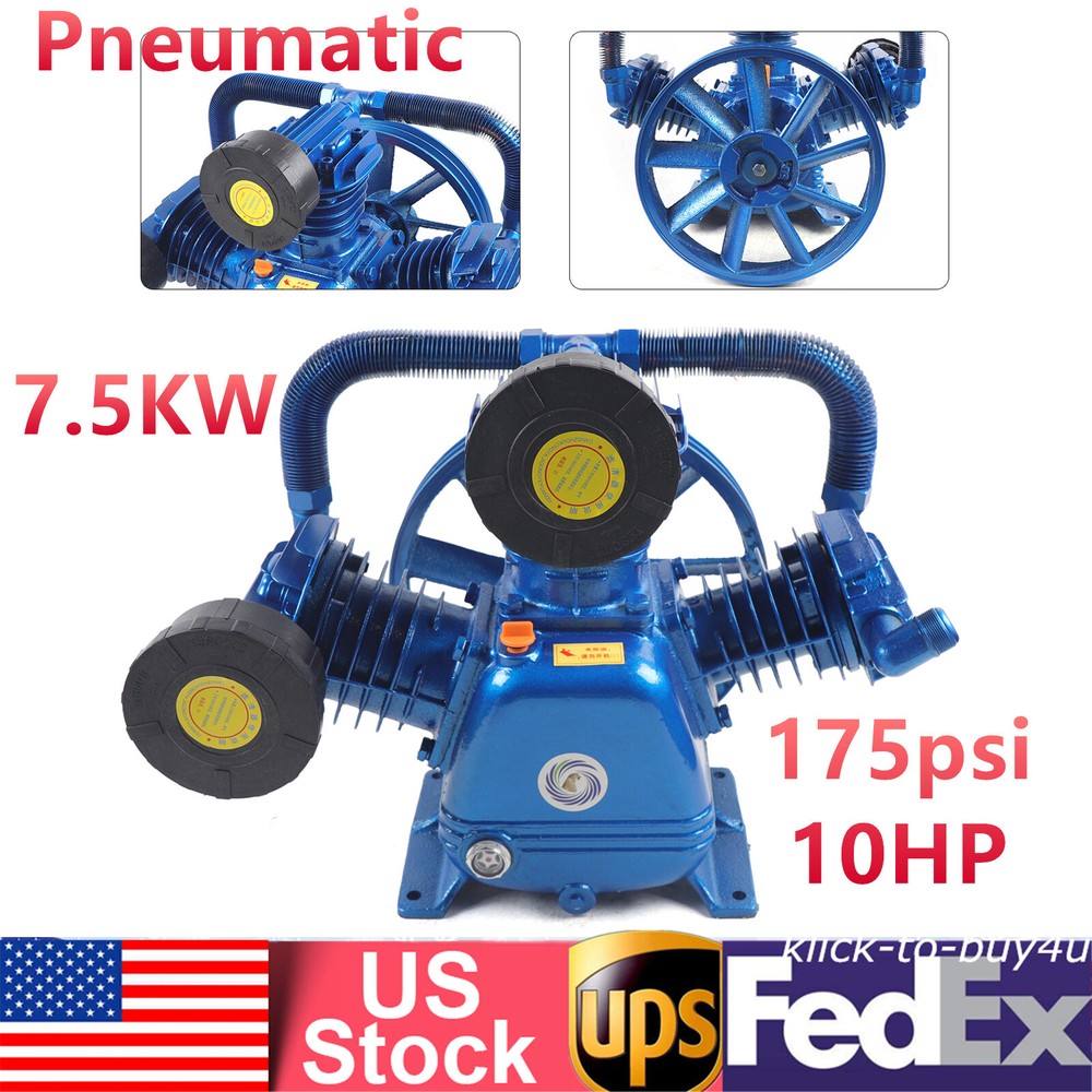 High Pressure W-Style 3-Cylinder Air Compressor Pump 175 PSI 7500W on Sale
