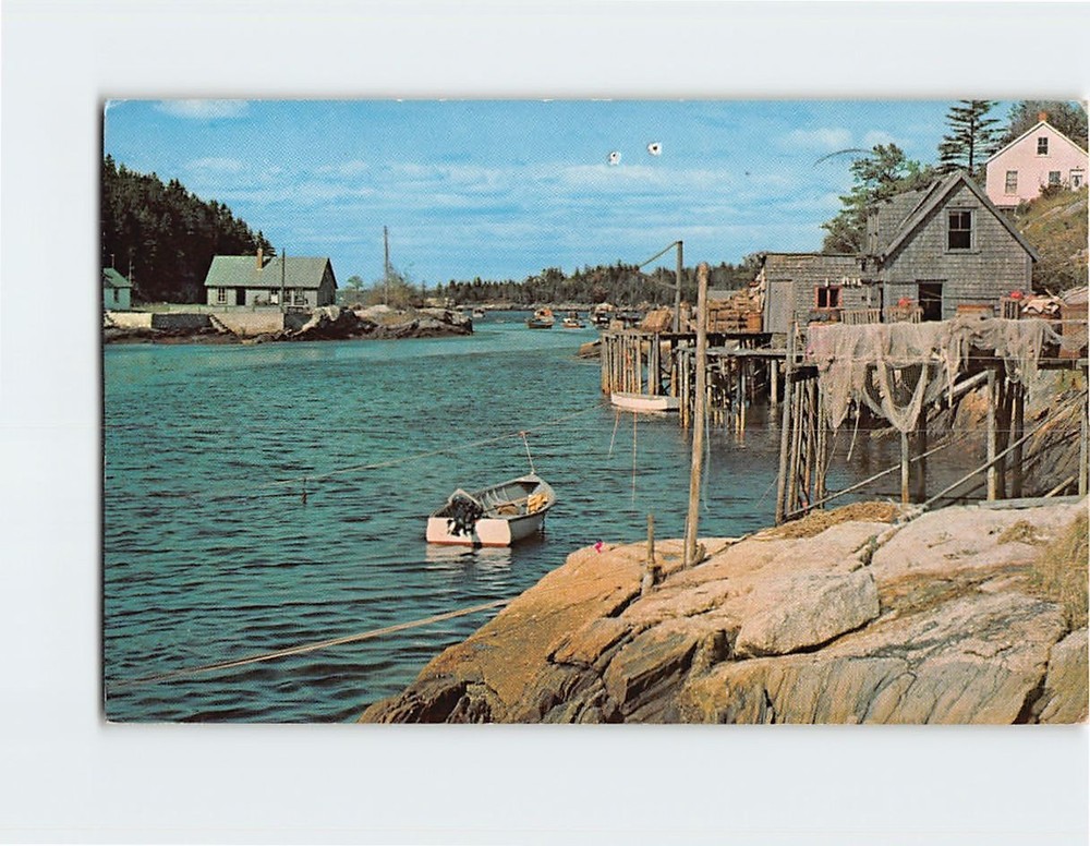 Postcard View of the Coastal Fishing in West Point Maine USA