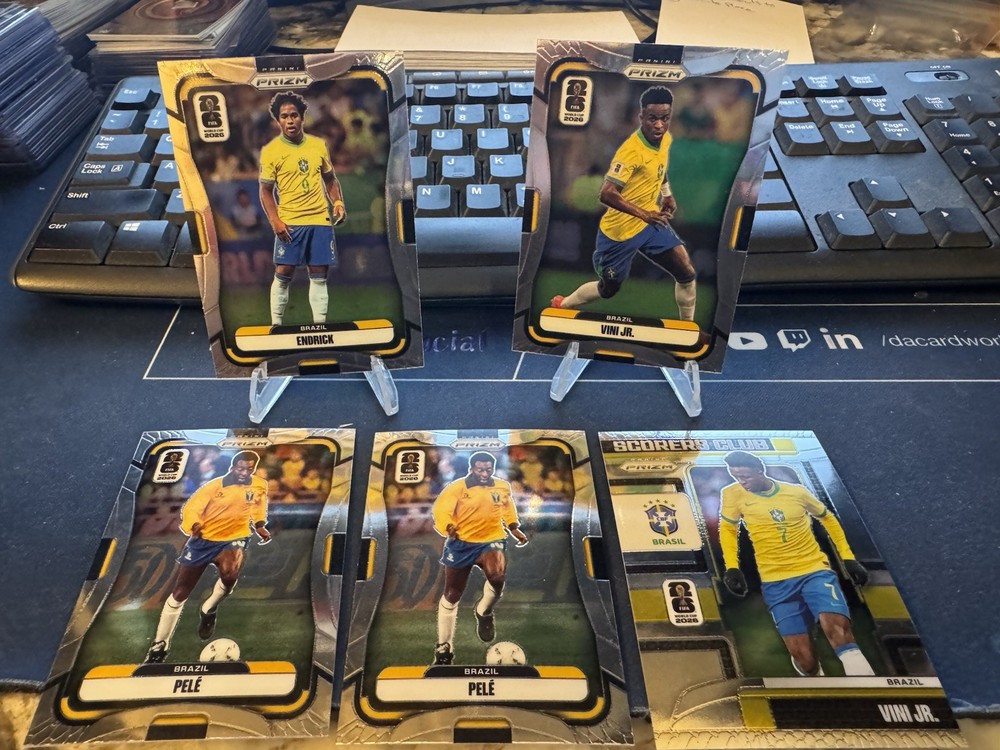 (5) 2026 Prizm FIFA World Cup Brazil Base Lot  Endrick, Vini Jr, Pele