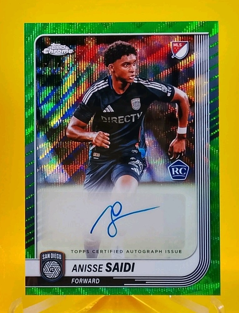 2025 Topps Chrome MLS Anisse Saidi RC Auto GREEN Wave /99 San Diego FC