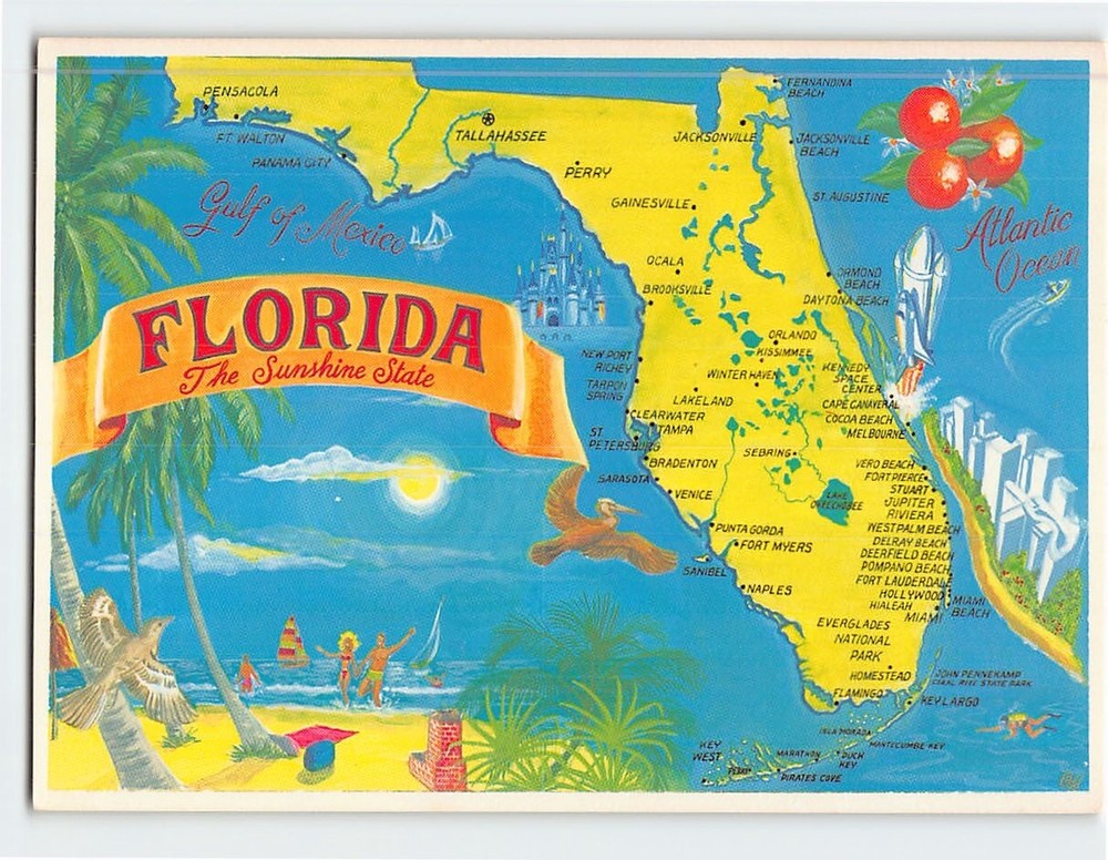 Postcard The Sunshine State Florida USA
