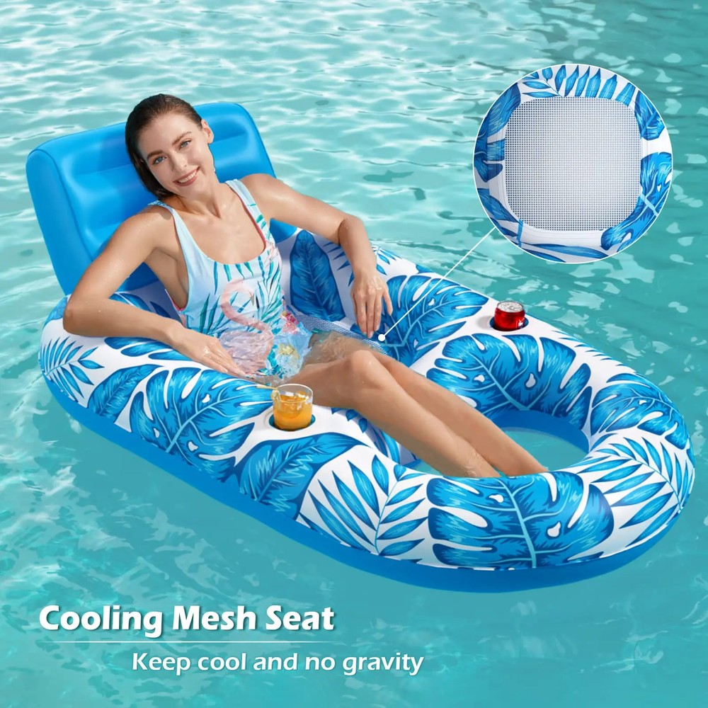 Inflatable Pool Lounger Raft Chair for Water Relaxation