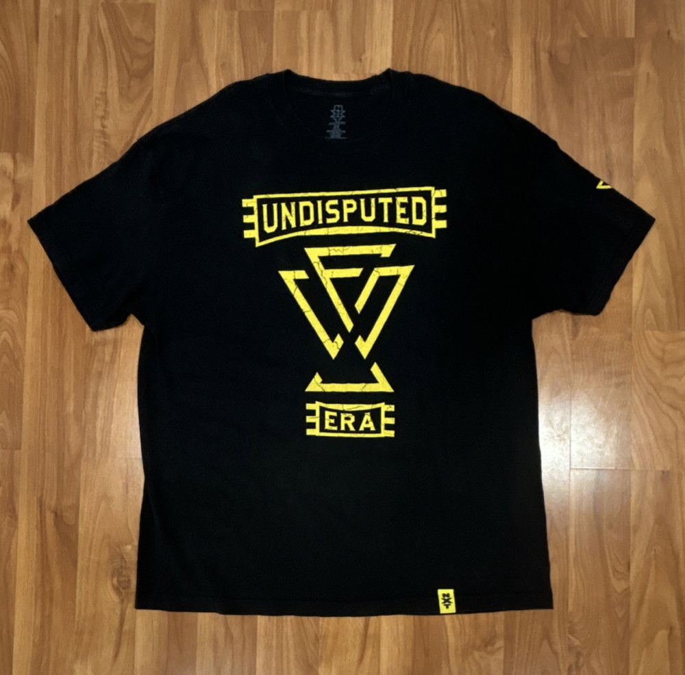 WWE Authentic NXT Undisputed Era Men's 2X Black Yellow Graphic Crew Neck Tee