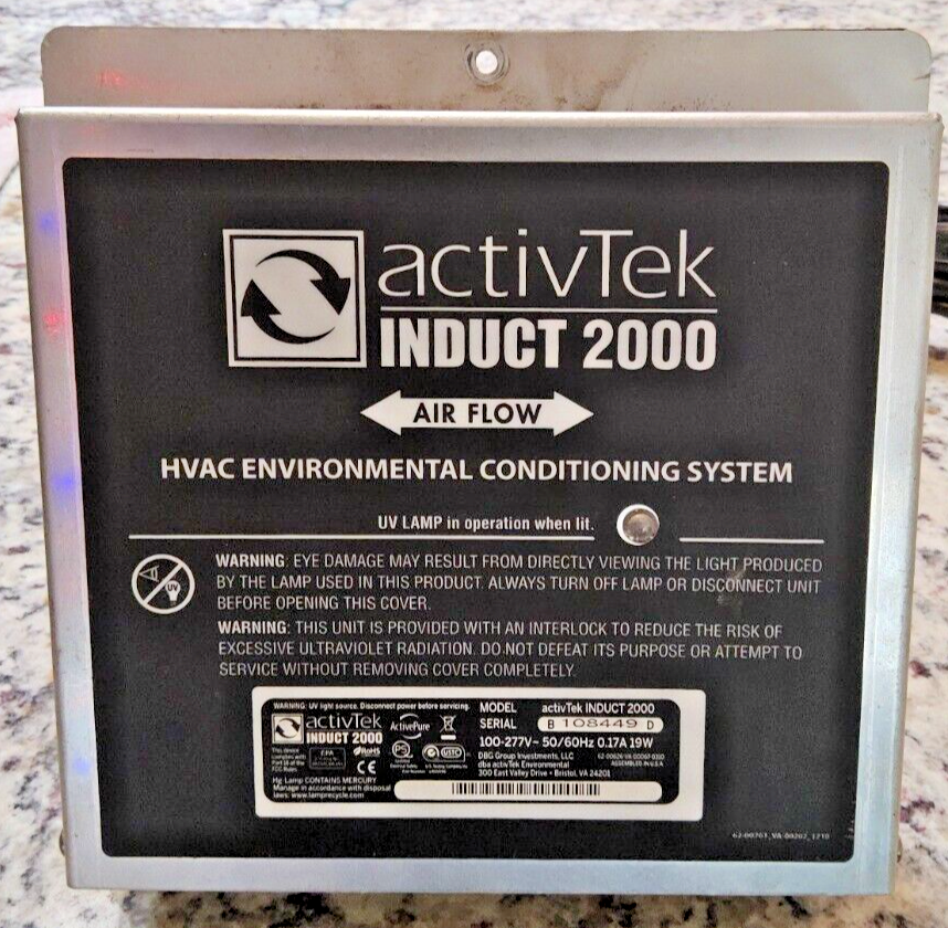 ActivTek Induct 2000 with ActivePure Technology, New light/filter