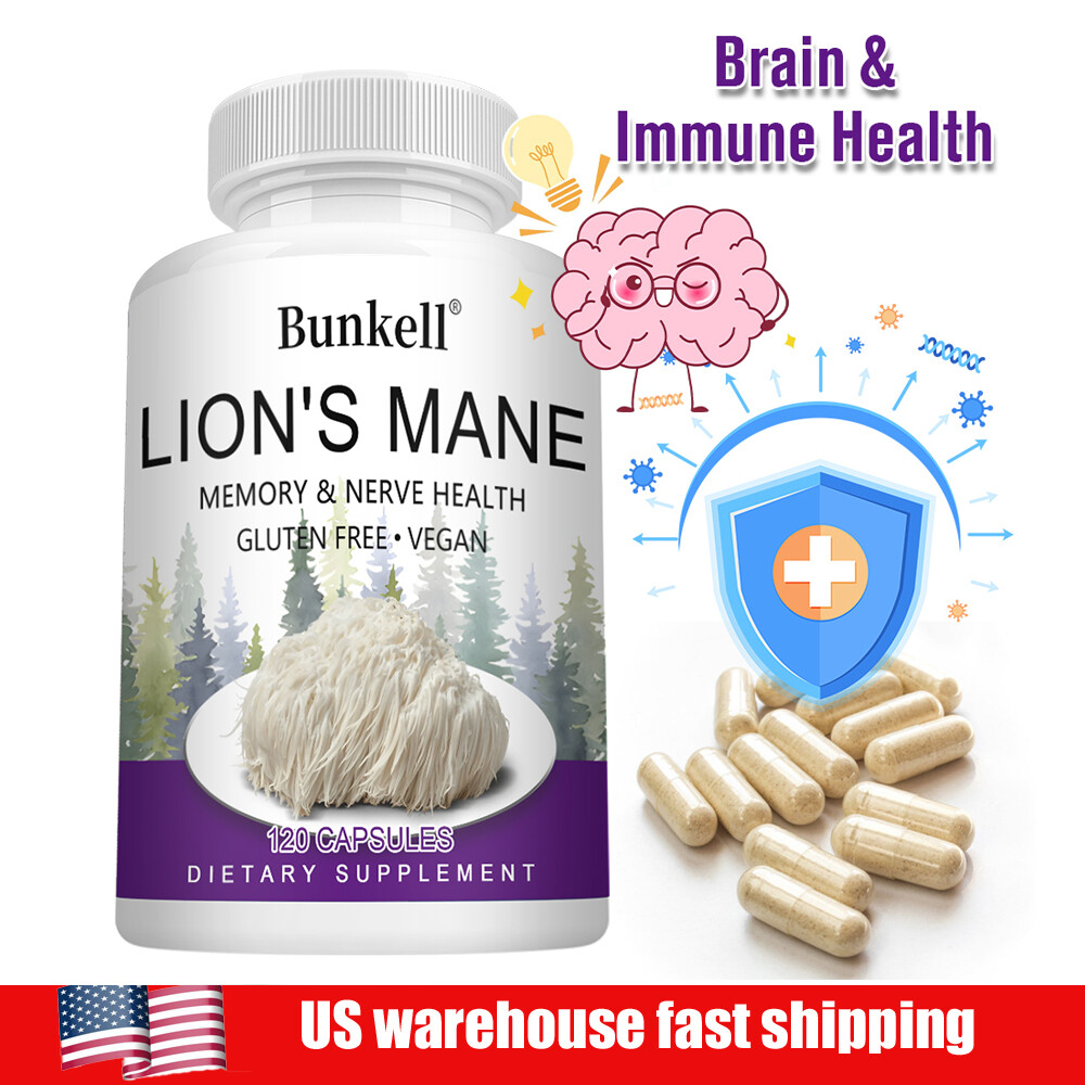 Lions Mane Supplement Mushroom Capsules 1000mg Lions Mane Mushroom 120 Caps