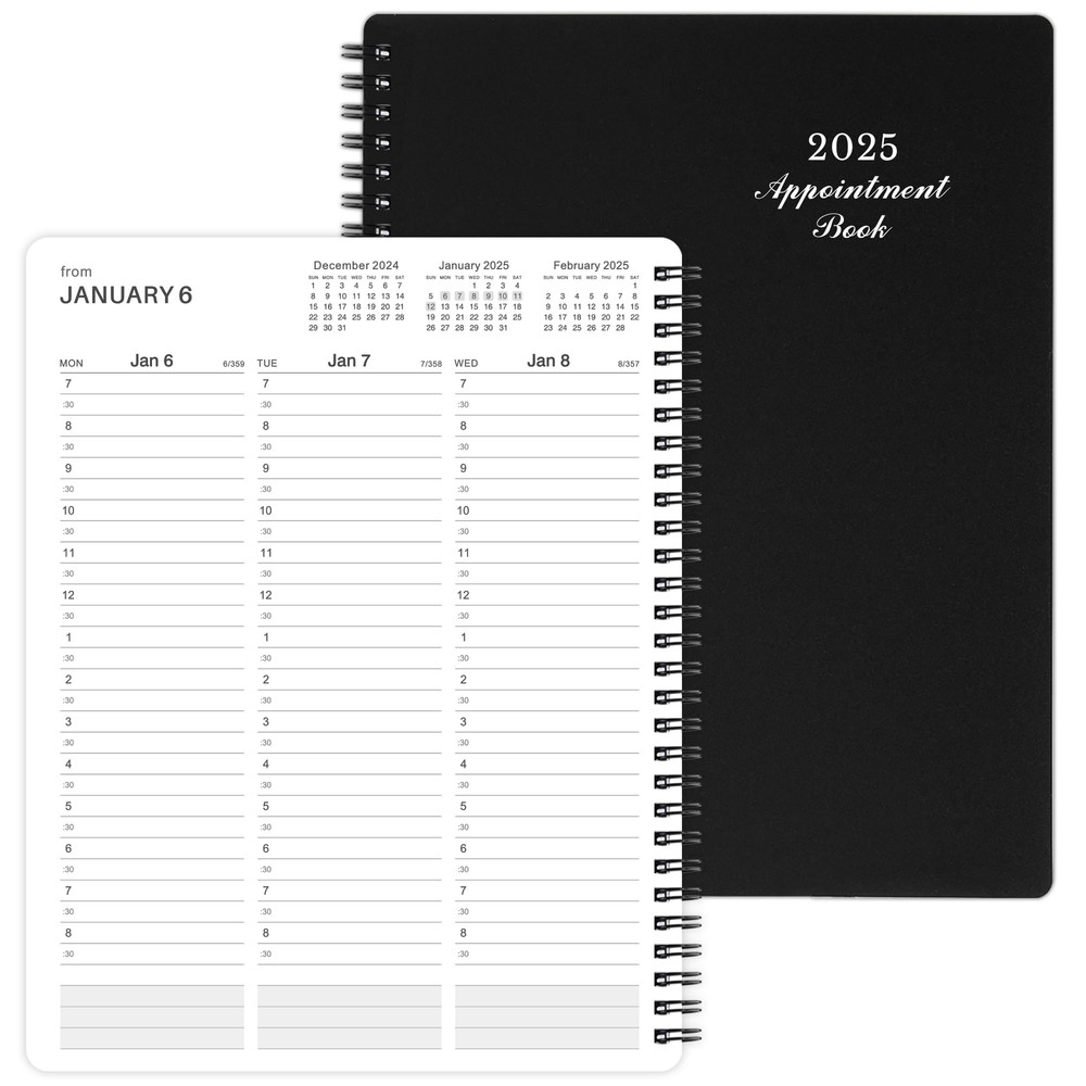 2025 Weekly Appointment Book & Planner - Jan 2025 - Dec 2025, 2025 Daily Hour...