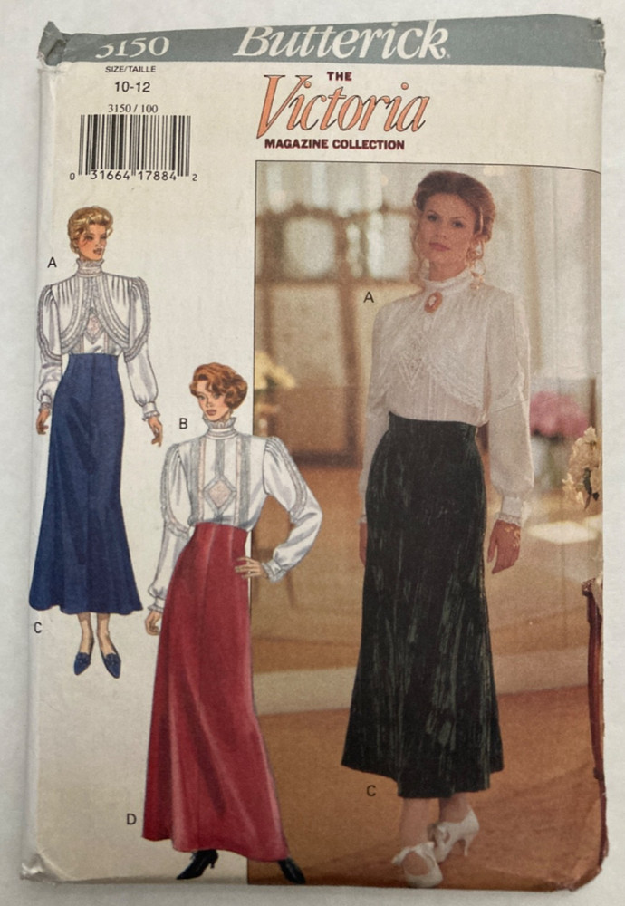 Butterick Pattern 3150 Victorian Style Blouse and Skirt Sz 10-12 Uncut FF