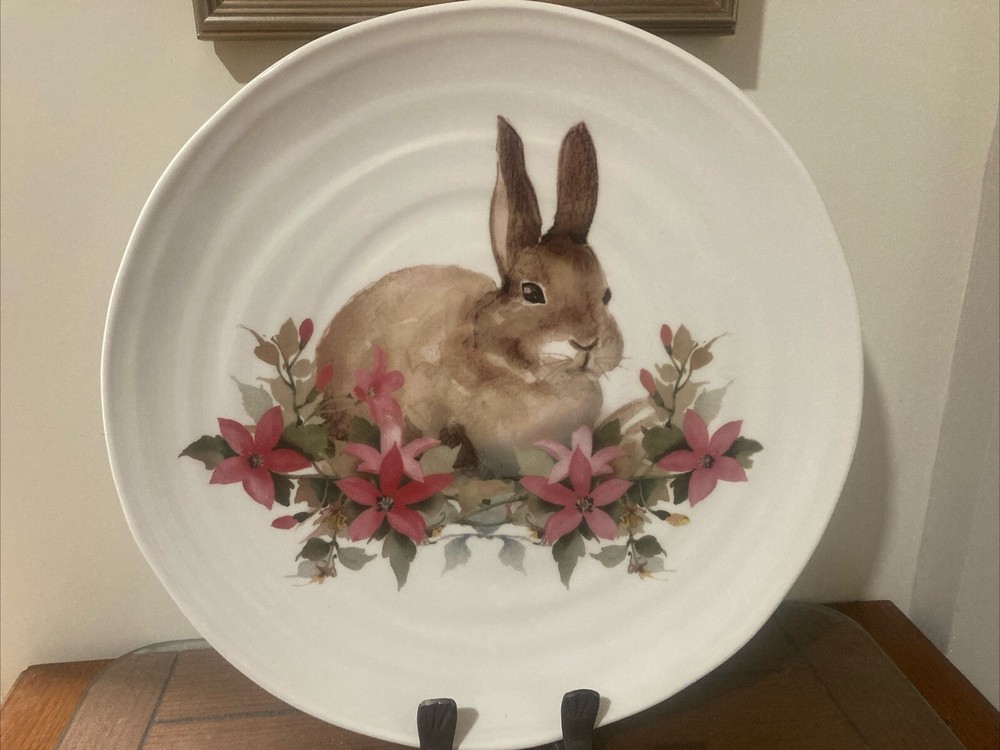 Ceramica Cuore Italy Bunny Rabbit & Flowers 15