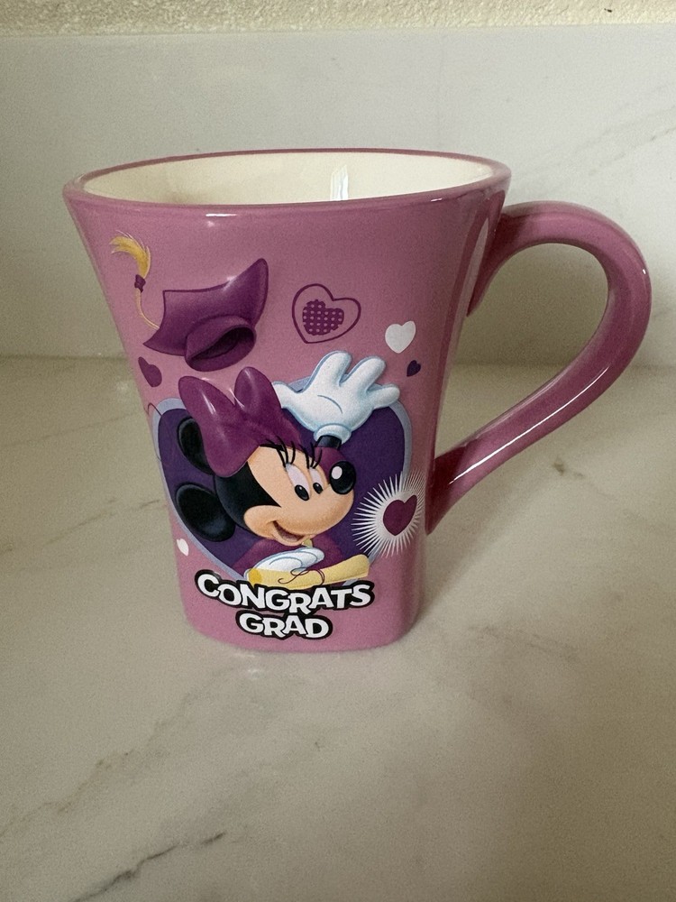 Ceramic Coffee Mug Kcare Disney Minnie Mouse Purple Pink Congrats Graduation
