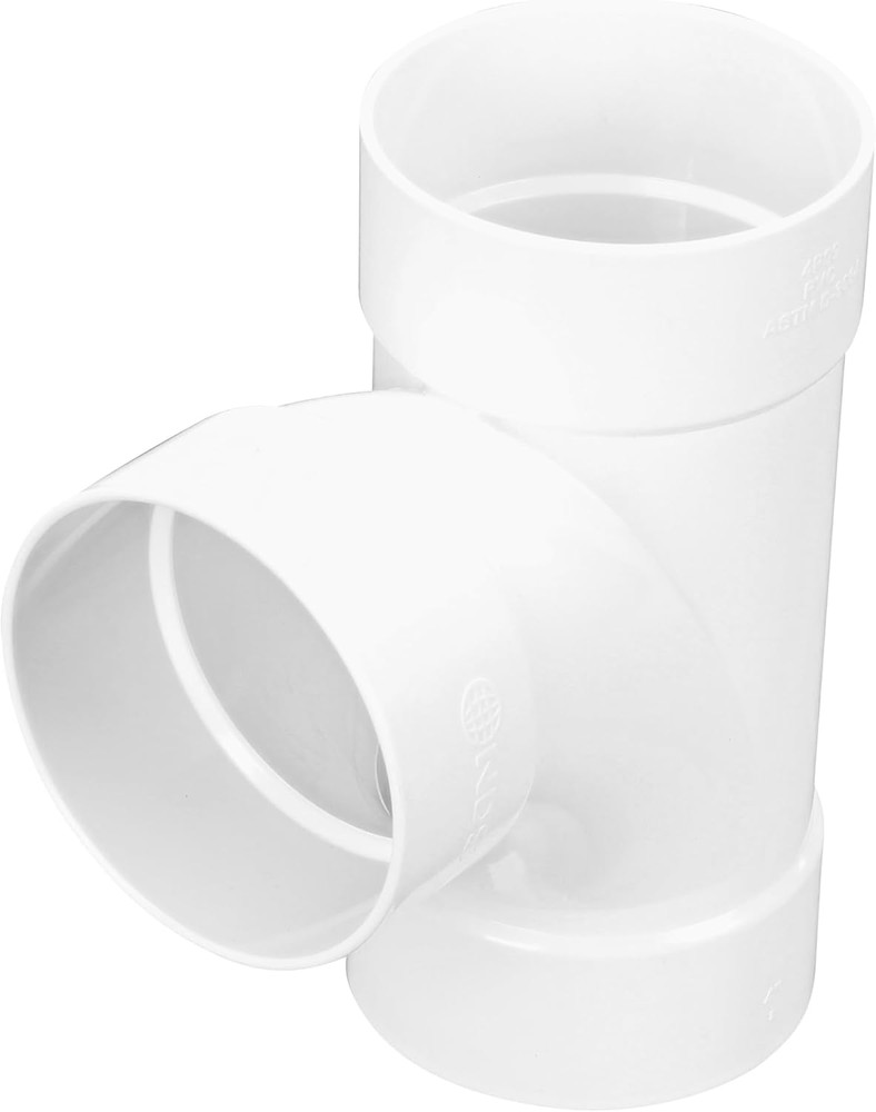 4P09 PVC S&D Sanitary Tee, 4-Inch - Hub X Hub Connections for 4-Inch Sewer and D