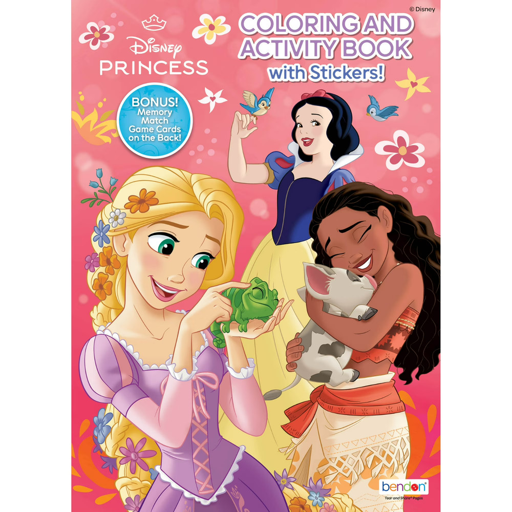 Disney Princess Jumbo Coloring Book with Stickers, 64 Pages by Bendon
