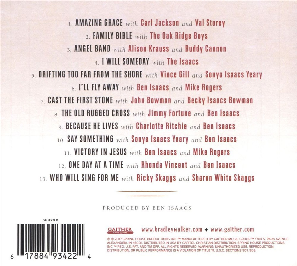 Bradley Walker Blessed Hymns and Songs of Faith New CD