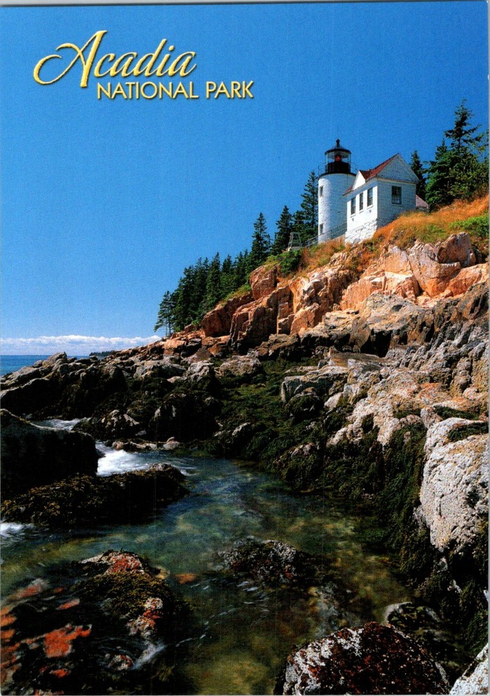 Acadia National Park Maine Bass Harbor Head Lighthouse postcard-image