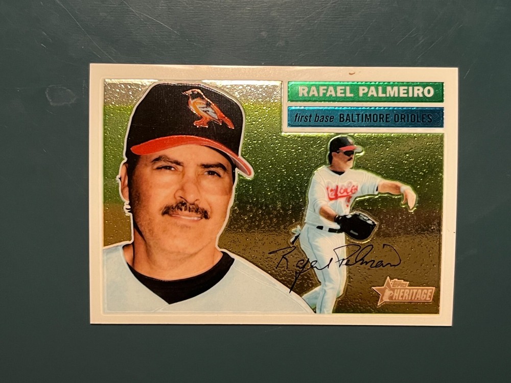 2005 Topps Heritage Chrome Rafael Palmeiro #THC37 Serial Numbered 1956