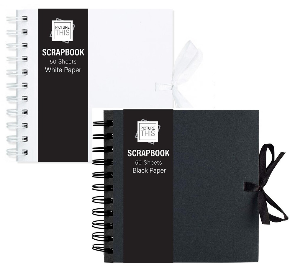 Scrapbook 15cm Spiral Bound Memory Photo Album Square Journal Book & Ribbon Tie