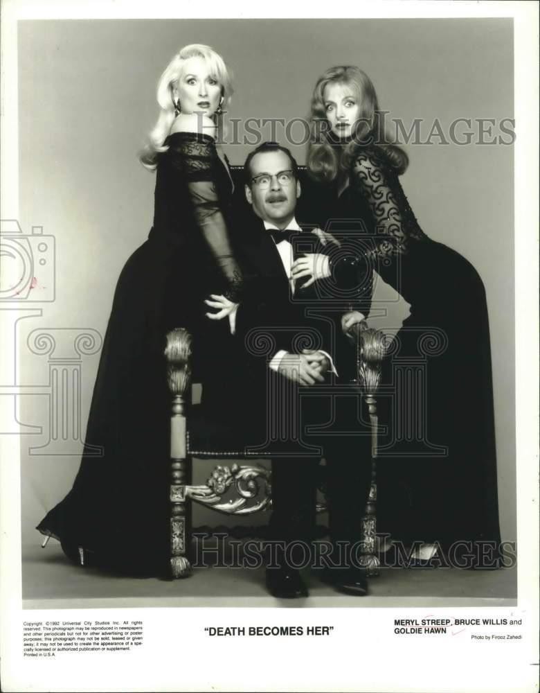 1992 Press Photo Meryl Streep, Bruce Willis, Goldie Hawn in 
