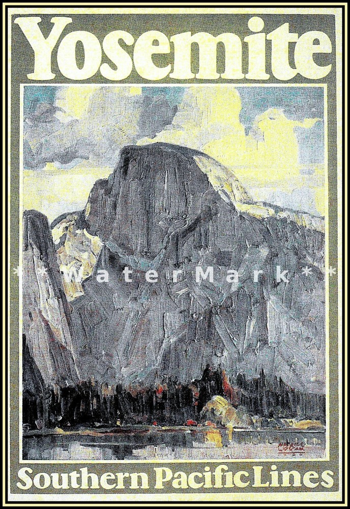 Yosemite California 1926 Southern Pacific RR Vintage Poster Print Retro Art