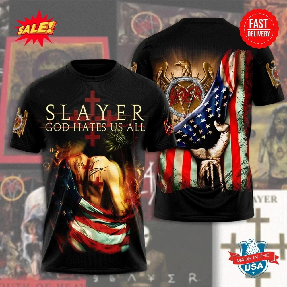 Slayer  AOP T Shirt 3D Gifl Fan Size S-5XL