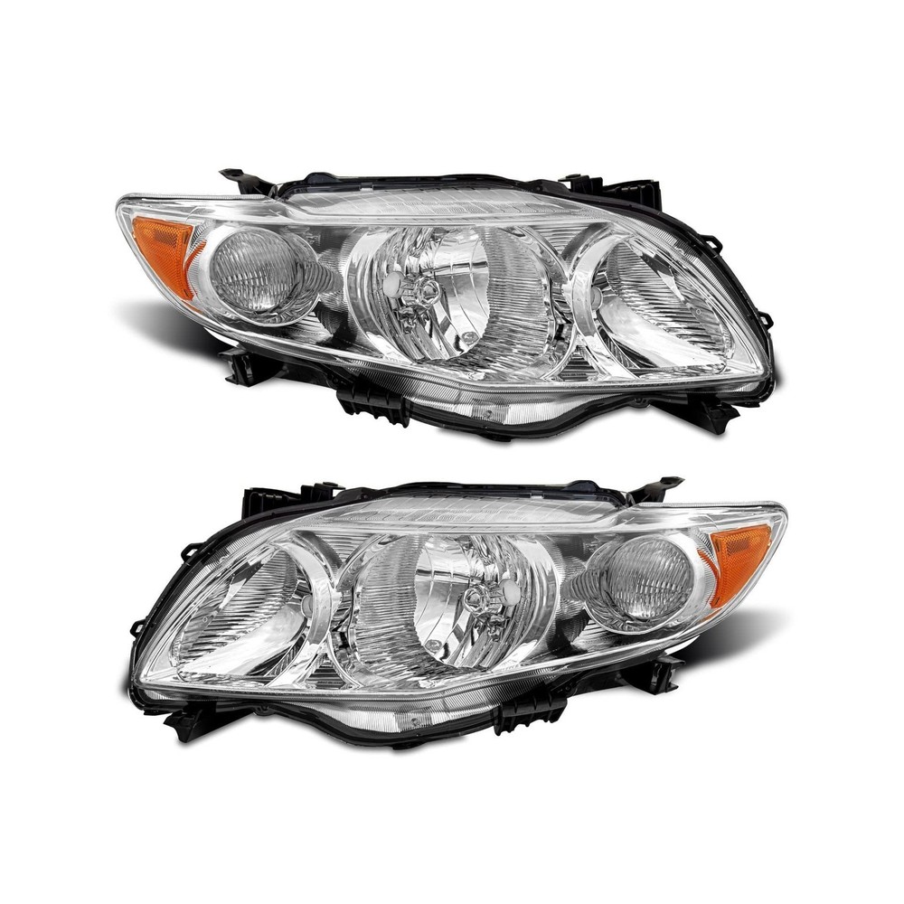 Headlight Assembly Pair for 2009-2010 Toyota Corolla (Base/CE/LE/XLE, North A...
