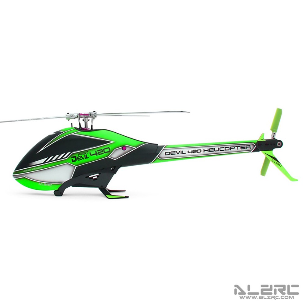 ALZRC Devil 420 FAST FBL 3D RC Helicopter Green Kit 420mm Blades 55x27x20cm