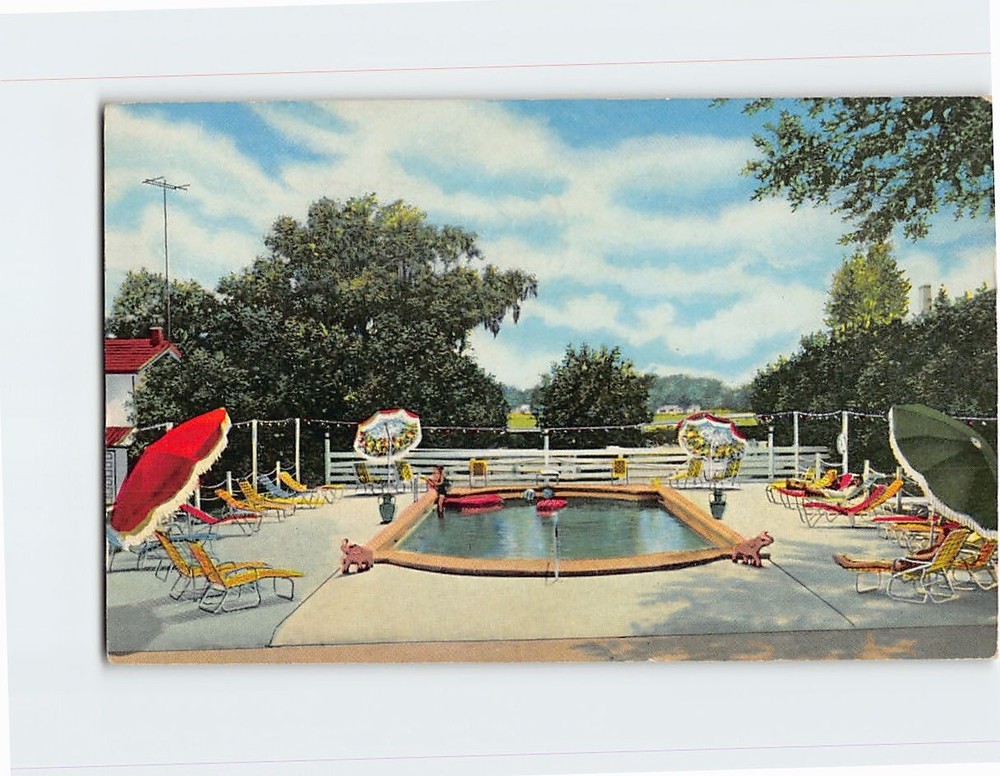Postcard Swimming Pool At Mt Vernon Motel Ocala Florida