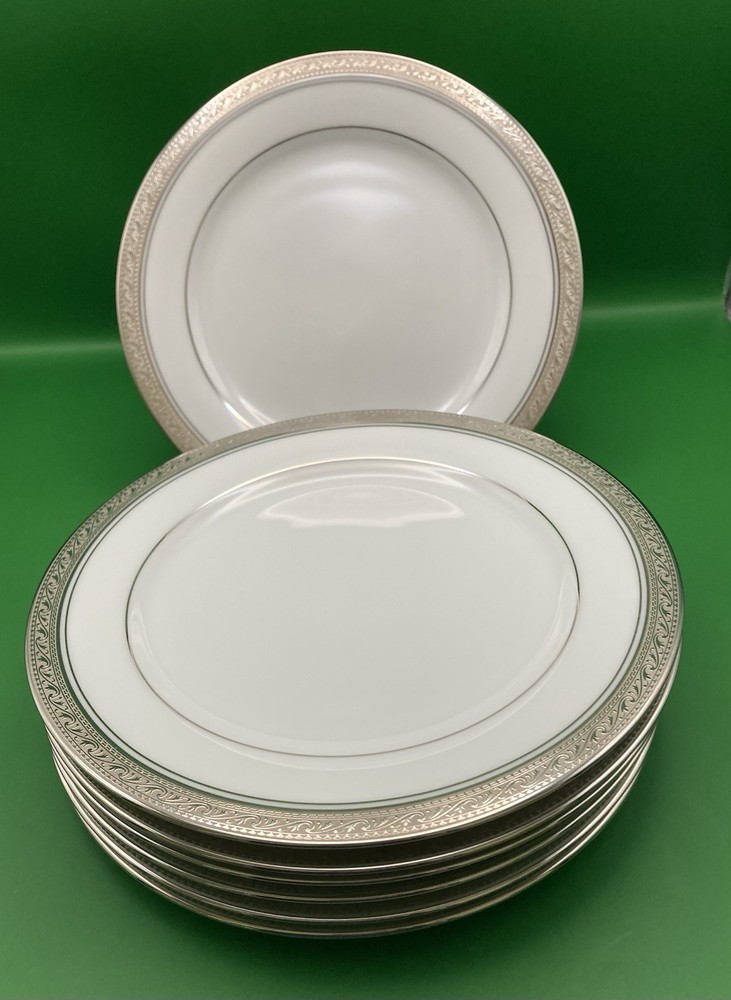 Set Of 6 Noritake Crestwood Platinum Salad Plates 8