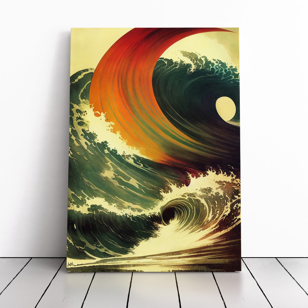 Unique Ocean Wave Canvas Wall Art Print Framed Picture Home Decor Living Room