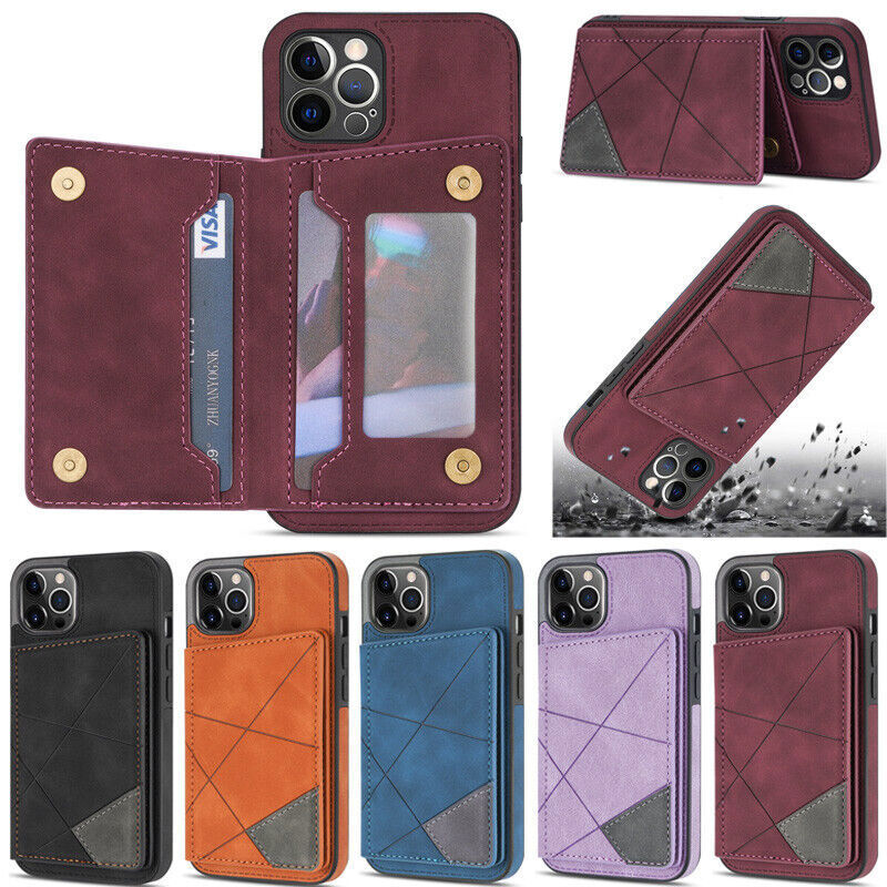 Splice Wallet Phone Case For iPhone 16 15 14 13 12 11 Pro Max XR 7 8 SE