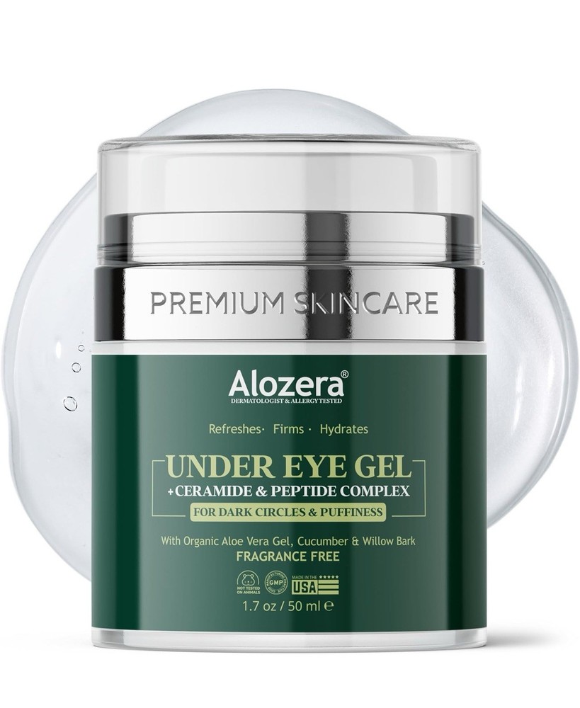 Alozera Under Eye Gel Cream for Dark Circles, Bags & Wrinkles