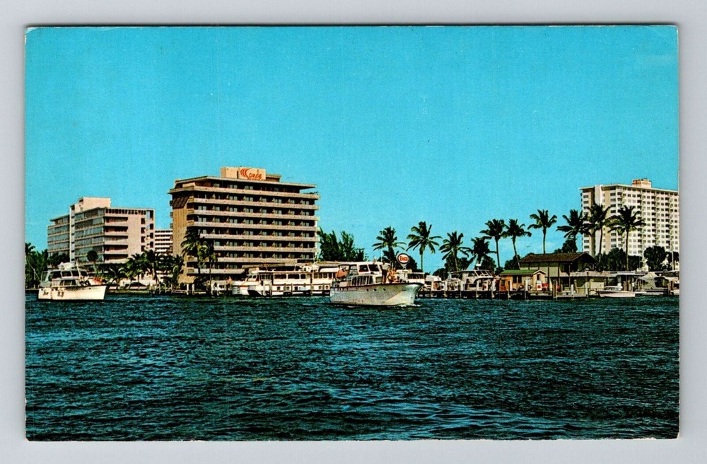 Pompano Beach FL-Florida, Panoramic Sands Harbor, Vintage Postcard