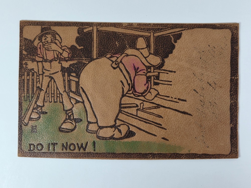 Vintage Leather Postcard  