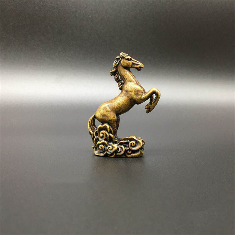 Brass Mini Horse Statue Figurines Sculpture for Home Decor Collectible Gift