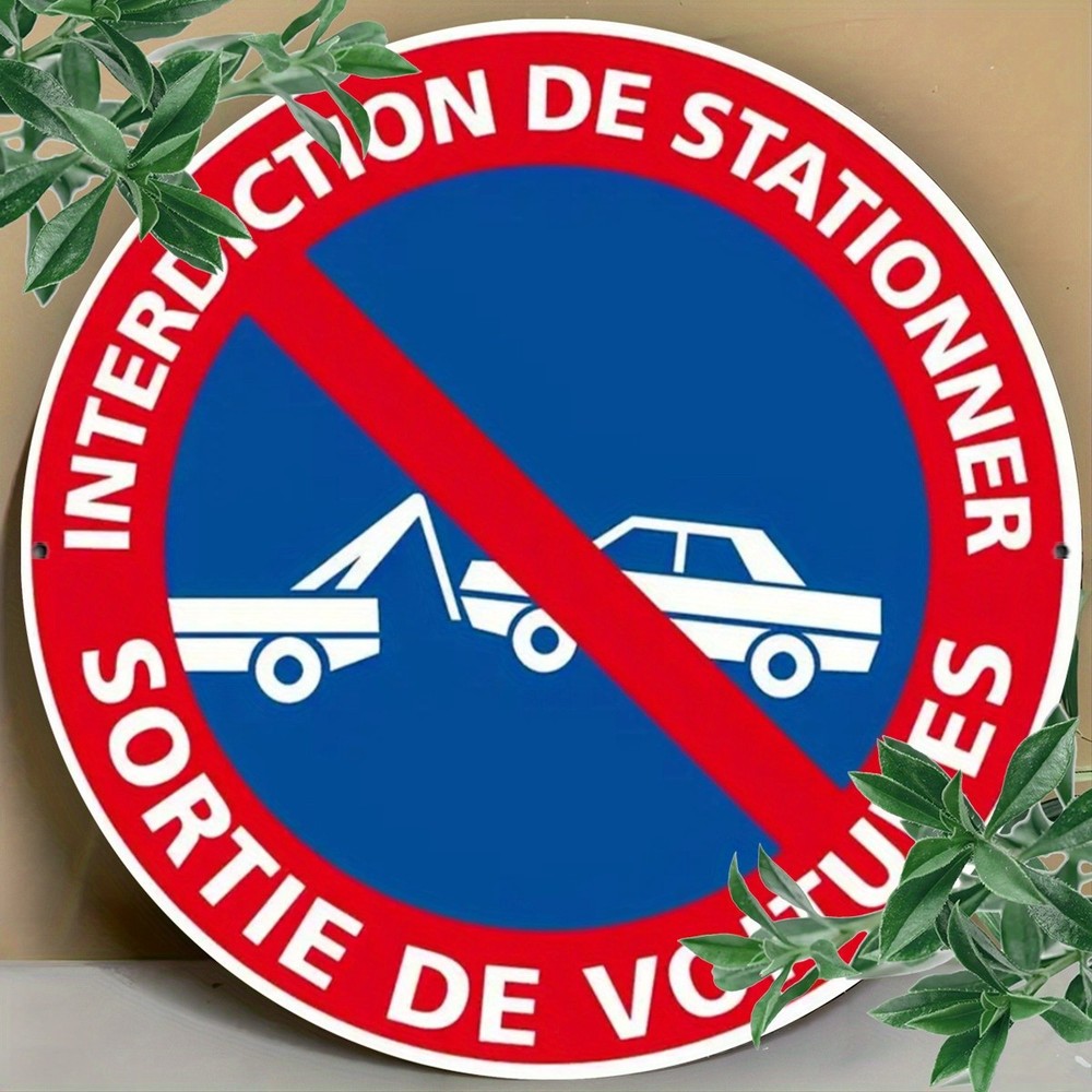 Country Style No Parking Metal Sign Round Decor