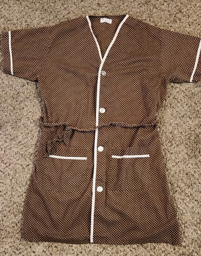 VINTAGE DIPLOMAT WOMENS ROBE HOUSE COAT SIZE L POLKA DOT