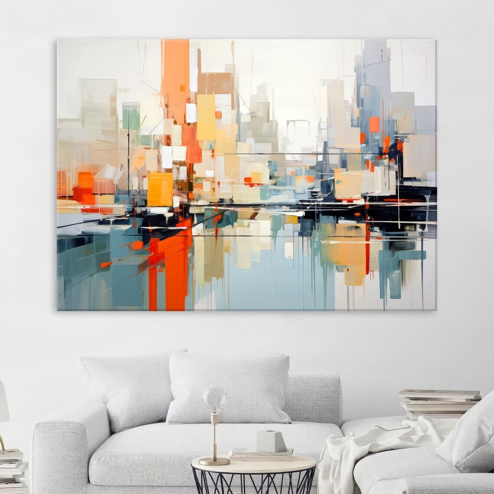 Modern Abstract Art Multicolor Paint Unframed Canvas Print Australian Wall Art