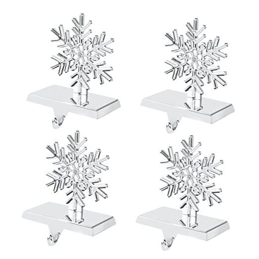 Snowflake Christmas Stocking Holder Set for Mantle -Set of 4 - 4 Snowflake