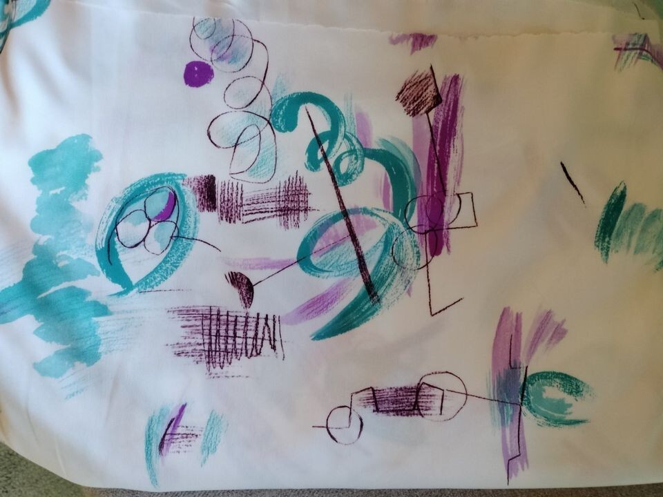 Abstract White Printed Textile Fabric for Modern Designs  -image