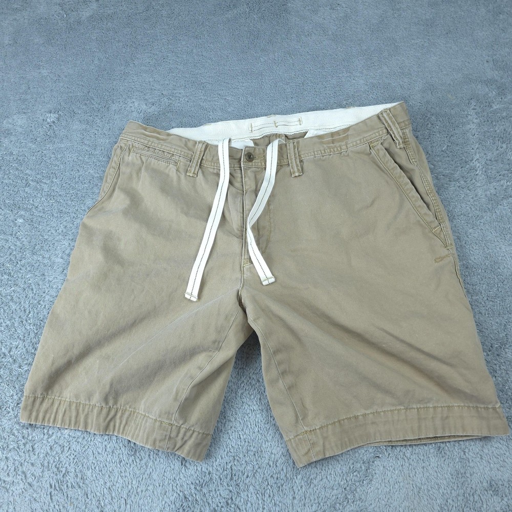 Polo Ralph Lauren Shorts Mens 38 Beige Chino Relaxed Fit Drawstring 11 Inseam