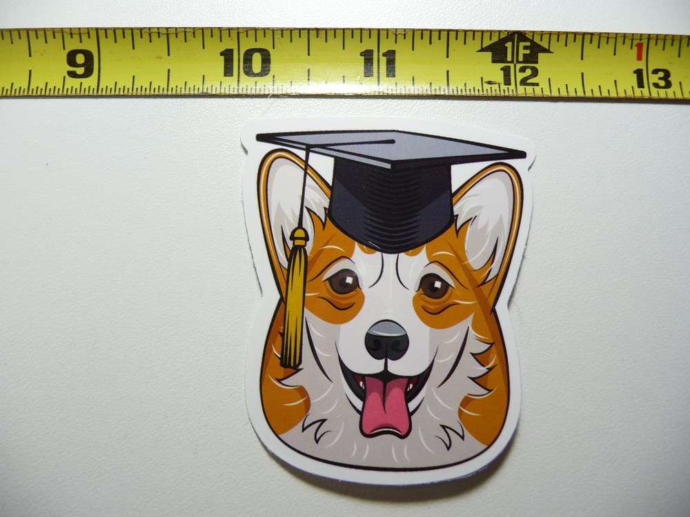 Corgi School Graduate Decal Sticker for Laptop Dog Lover Gift Cute Funny Pet Best Friend