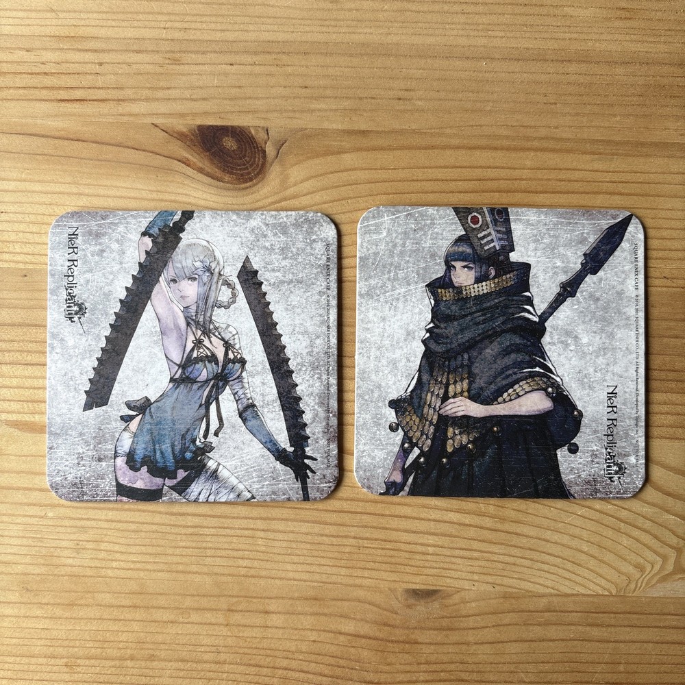 NieR Replicant Square Enix Cafe Coaster Set 2pcs Kaine & King of Facade Japan
