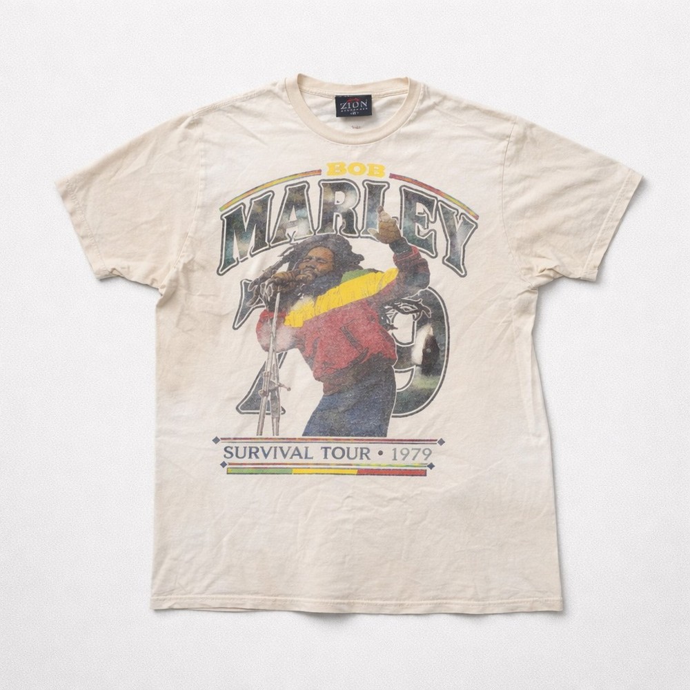 Bob Marley 2008 Zion Rootswear Positive Vibration Shirt Reggae Music Medium Y2K