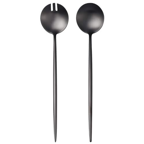 Salad Serving Utensils set of 2,Long Handle Spoon and Fork Set 11.42 inch,18/...