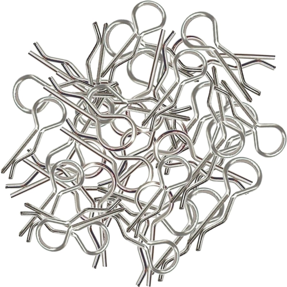 100pcs RC Body Clips Bent Springy R Pins Bent for All 1/8 1/10 1/12 Car Truck